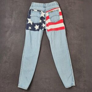 Vintage Fredericks Of Hollywood Jeans Womens 7‎ USA Flag Patchwork Stars 90s